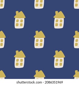 Seamless vector homes pattern. Stylish pattern for design, fabric, textile etc.