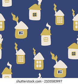 Seamless vector homes pattern. Stylish pattern for design, fabric, textile etc.