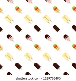 Seamless vector ice cream pattern. Hand drawn doodle design.