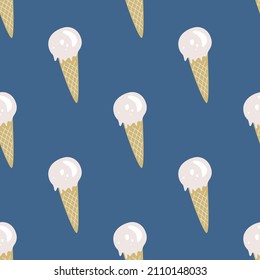 Seamless vector ice cream pattern. Food repeat background for fabric, textile, wrapping, cover etc.	