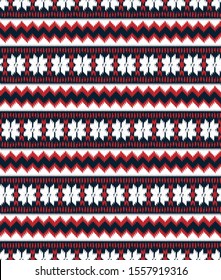 seamless vector ikat pattern with christmas print