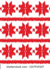 seamless vector ikat pattern with christmas print