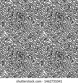 Seamless vector illustration of abstract black lines on a white background