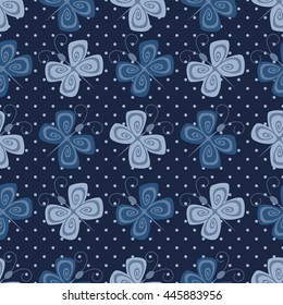 Seamless vector illustration with abstract butterflies