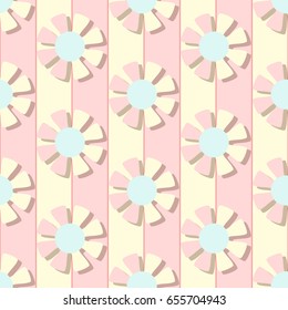 Seamless vector illustration of abstract cartoon flowers