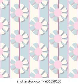 Seamless vector illustration of abstract cartoon flowers