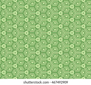 seamless vector illustration with abstract cube. green color. for design, wallpaper, interior, textile