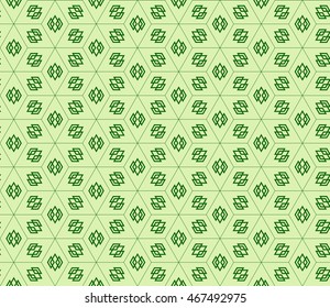 seamless vector illustration with abstract cube. green color. for design, wallpaper, interior, textile
