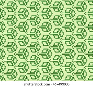 seamless vector illustration with abstract cube. green color. for design, wallpaper, interior, textile