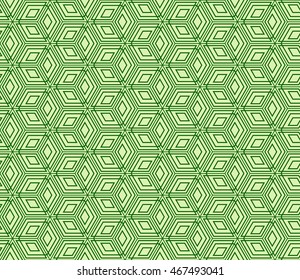 seamless vector illustration with abstract cube. green color. for design, wallpaper, interior, textile