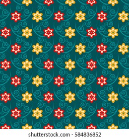 seamless vector illustration abstract floral background