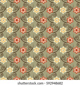seamless vector illustration abstract floral background