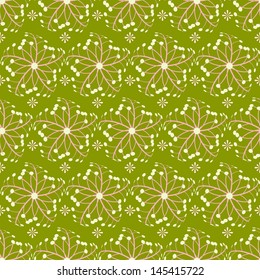 Seamless vector illustration with abstract flowers