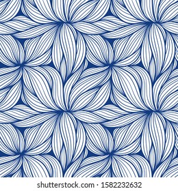 Seamless Vector illustration with abstract flowers. Seabed Pattern. Abstract sea anemone design.