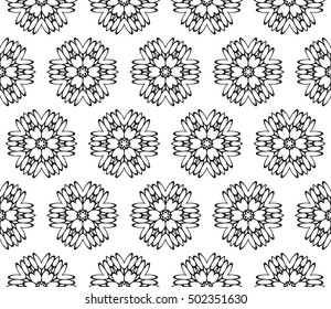 Seamless vector illustration of abstract flowers. Ethnic arabic indian ornament. For wallpaper, brochure, web page background.