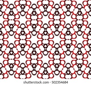 Seamless vector illustration of abstract flowers. red gradient color. Ethnic arabic indian ornament. For wallpaper, brochure, web page background.