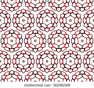 Seamless vector illustration of abstract flowers. red gradient color. Ethnic arabic indian ornament. For wallpaper, brochure, web page background.