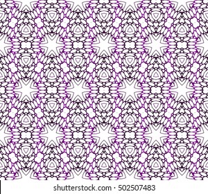 Seamless vector illustration of abstract flowers. purple gradient color. Ethnic arabic indian ornament. For wallpaper, brochure, web page background.