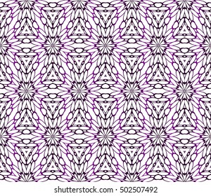 Seamless vector illustration of abstract flowers. purple gradient color. Ethnic arabic indian ornament. For wallpaper, brochure, web page background.