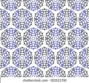 Seamless vector illustration of abstract flowers. blue gradient color. Ethnic arabic indian ornament. For wallpaper, brochure, web page background.