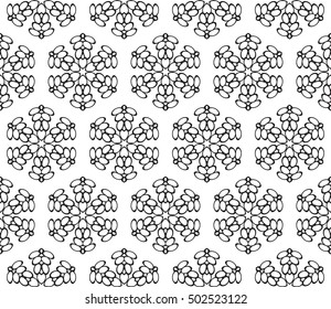 Seamless vector illustration of abstract flowers. Ethnic arabic indian ornament. For wallpaper, brochure, web page background.