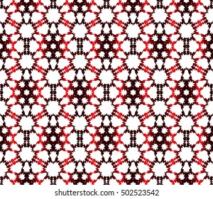 Seamless vector illustration of abstract flowers. red gradient color. Ethnic arabic indian ornament. For wallpaper, brochure, web page background.
