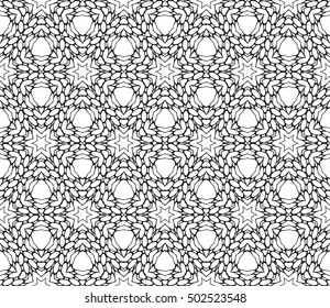 Seamless vector illustration of abstract flowers. Ethnic arabic indian ornament. For wallpaper, brochure, web page background.