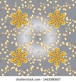 Seamless. Vector illustration. Abstract luxury background, ornament elegant invitation wedding card, invite, backdrop cover banner illustration. Illustration in yellow and gray colors.