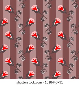 seamless vector illustration with abstract roses