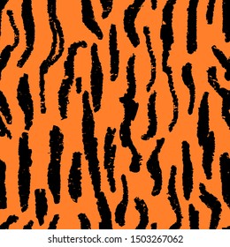 Seamless vector illustration of alternating black and orange rows resembling tiger