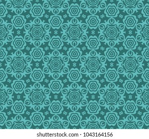 Seamless vector illustration. Art deco floral, geometric pattern. For design, wallpaper, interior