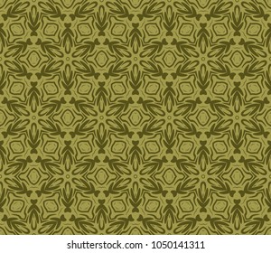 Seamless vector illustration. Art deco floral, geometric pattern. For design, wallpaper, interior