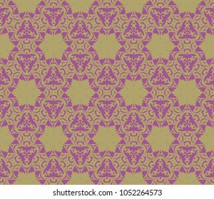 Seamless vector illustration. Art deco floral, geometric pattern. For design, wallpaper, interior