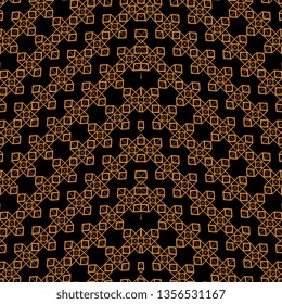 Seamless vector illustration with art deco pattern golden
