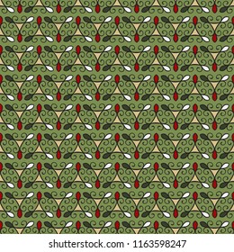 Seamless vector illustration background of abstract multicolored figures