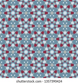 seamless vector illustration background of abstract geometric flowers