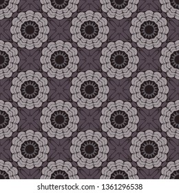 seamless vector illustration background of abstract geometric flowers