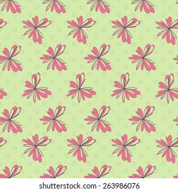 Seamless vector illustration background of abstract flowers