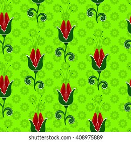 seamless vector illustration background of abstract flowers