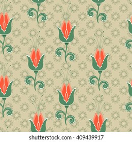 seamless vector illustration background of abstract flowers