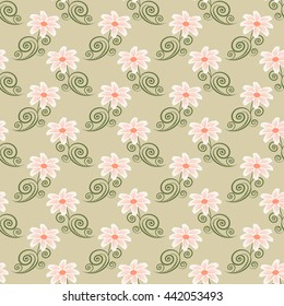 seamless vector illustration background of abstract flowers