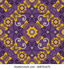 Seamless vector illustration background. Abstract shapes pattern 