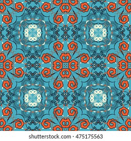 Seamless vector illustration background. Abstract shapes pattern 