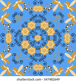Seamless vector illustration background. Abstract shapes pattern 