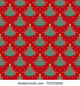seamless vector illustration background with abstract christmas trees