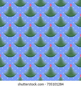 seamless vector illustration background with abstract christmas trees