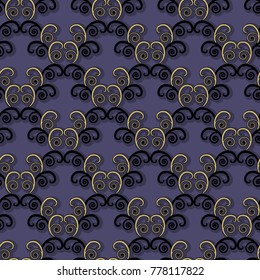 Seamless vector illustration background. Abstract pattern of curls. Design elements for Scrapbook. Can be used for wallpapers, fills images, background, surface
