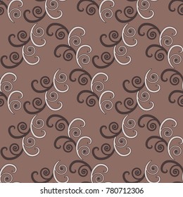 Seamless vector illustration background. Abstract pattern of curls. Design elements for Scrapbook. Can be used for wallpapers, fills images, background, surface