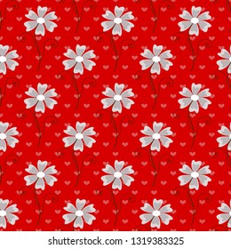 seamless vector illustration background with decorative flowers