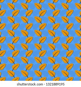 seamless vector illustration background with decorative autumn leaves